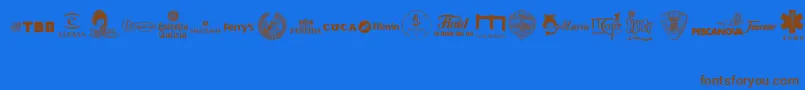 MADE IN SPAIN 4 Font – Brown Fonts on Blue Background