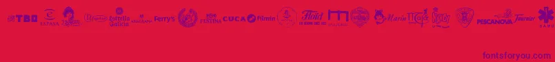 MADE IN SPAIN 4 Font – Purple Fonts on Red Background