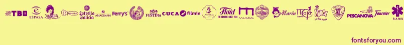MADE IN SPAIN 4 Font – Purple Fonts on Yellow Background