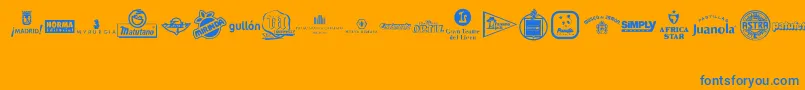 MADE IN SPAIN 5 Font – Blue Fonts on Orange Background