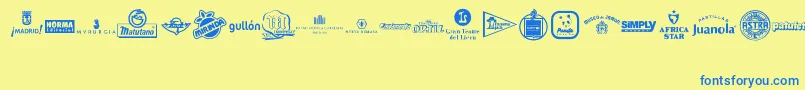 MADE IN SPAIN 5 Font – Blue Fonts on Yellow Background
