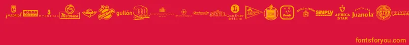 MADE IN SPAIN 5 Font – Orange Fonts on Red Background