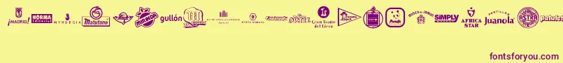 MADE IN SPAIN 5 Font – Purple Fonts on Yellow Background
