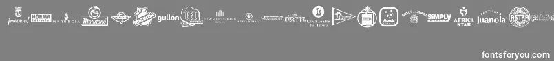 MADE IN SPAIN 5-Schriftart – Weiße Schriften auf grauem Hintergrund
