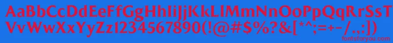 MADE Kenfolg PERSONAL USE-fontti – punaiset fontit sinisellä taustalla