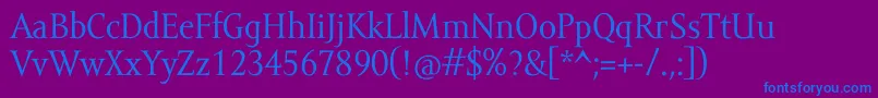 AmorSerifPro Font – Blue Fonts on Purple Background