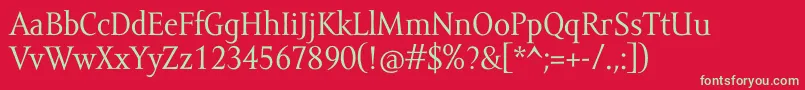 AmorSerifPro Font – Green Fonts on Red Background