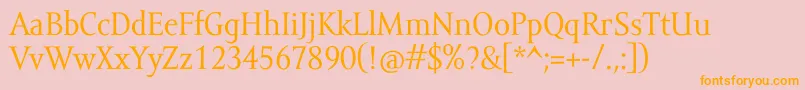 AmorSerifPro Font – Orange Fonts on Pink Background