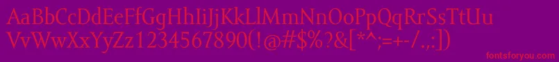 AmorSerifPro Font – Red Fonts on Purple Background