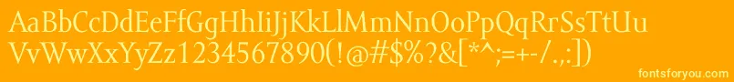 AmorSerifPro Font – Yellow Fonts on Orange Background