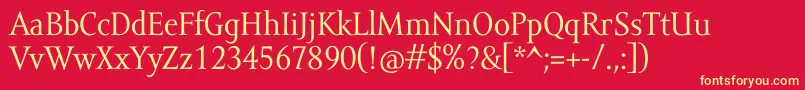 AmorSerifPro Font – Yellow Fonts on Red Background
