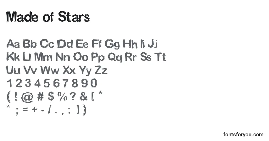 Schriftart Made of Stars – Alphabet, Zahlen, spezielle Symbole