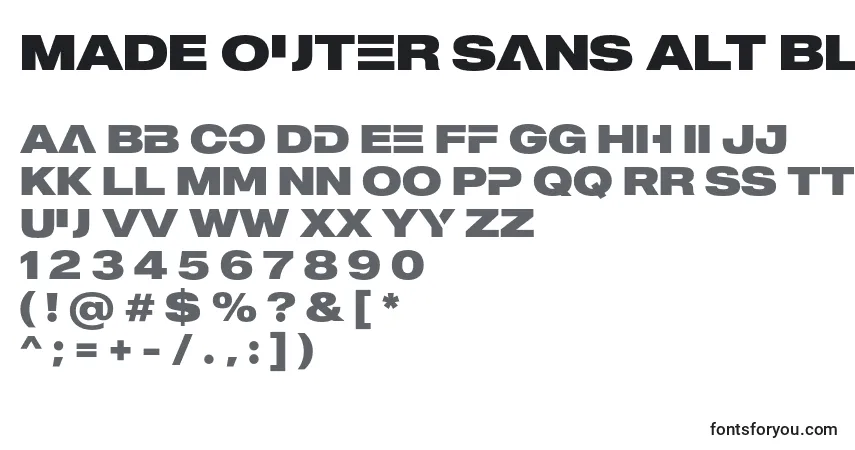 MADE Outer Sans Alt Black PERSONAL USE-fontti – aakkoset, numerot, erikoismerkit