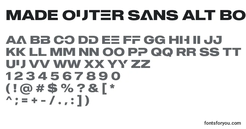 Шрифт MADE Outer Sans Alt Bold PERSONAL USE – алфавит, цифры, специальные символы