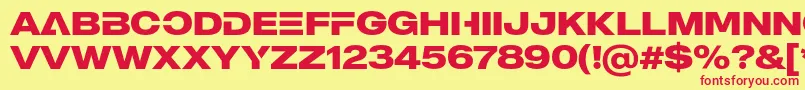 MADE Outer Sans Alt Bold PERSONAL USE-fontti – punaiset fontit keltaisella taustalla