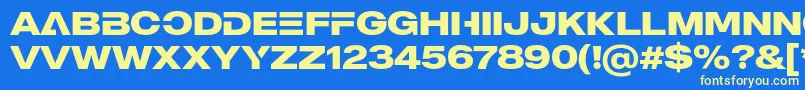 Fonte MADE Outer Sans Alt Bold PERSONAL USE – fontes amarelas em um fundo azul