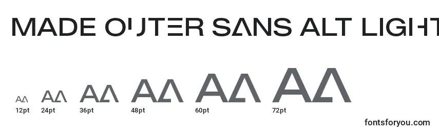 MADE Outer Sans Alt Light PERSONAL USE Font Sizes