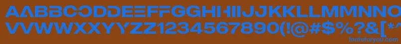Шрифт MADE Outer Sans Alt Medium PERSONAL USE – синие шрифты на коричневом фоне