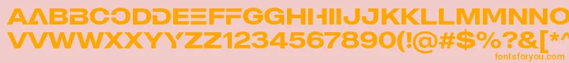 Fonte MADE Outer Sans Alt Medium PERSONAL USE – fontes laranjas em um fundo rosa