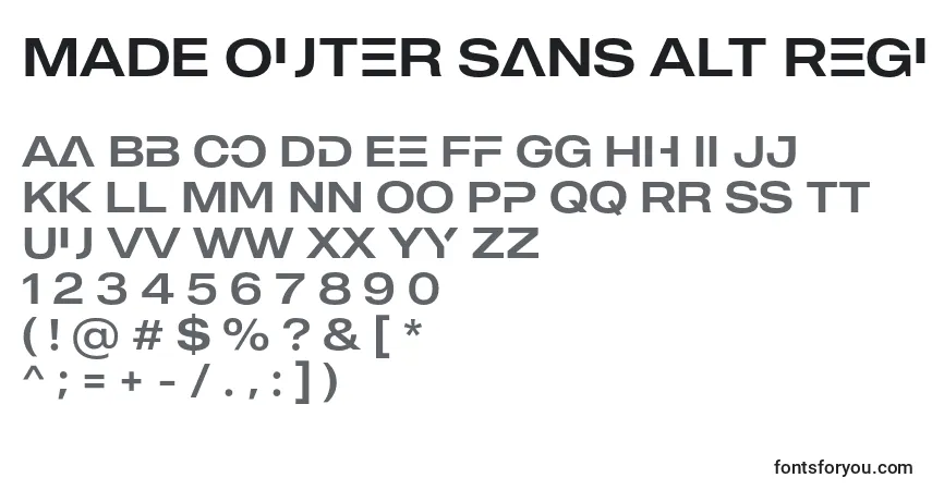 MADE Outer Sans Alt Regular PERSONAL USE-fontti – aakkoset, numerot, erikoismerkit