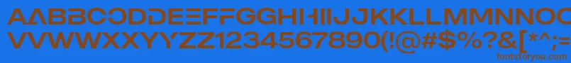 MADE Outer Sans Alt Regular PERSONAL USE-Schriftart – Braune Schriften auf blauem Hintergrund