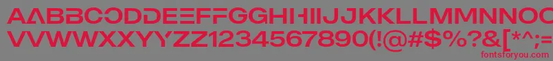 MADE Outer Sans Alt Regular PERSONAL USE-fontti – punaiset fontit harmaalla taustalla
