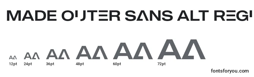 MADE Outer Sans Alt Regular PERSONAL USE Font Sizes