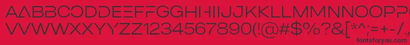 Fonte MADE Outer Sans Alt Thin PERSONAL USE – fontes pretas em um fundo vermelho
