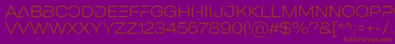 MADE Outer Sans Alt Thin PERSONAL USE-Schriftart – Braune Schriften auf violettem Hintergrund