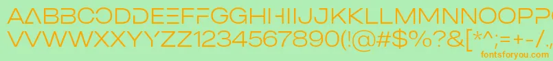 MADE Outer Sans Alt Thin PERSONAL USE-Schriftart – Orangefarbene Schriften auf grünem Hintergrund