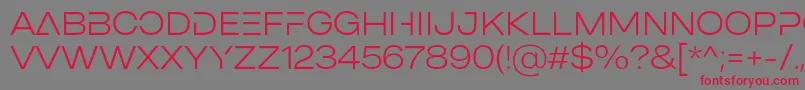MADE Outer Sans Alt Thin PERSONAL USE-fontti – punaiset fontit harmaalla taustalla