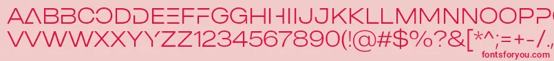 フォントMADE Outer Sans Alt Thin PERSONAL USE – ピンクの背景に赤い文字