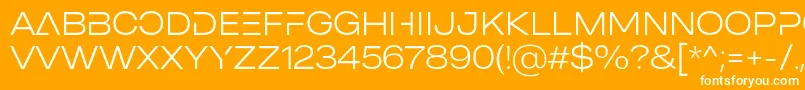 MADE Outer Sans Alt Thin PERSONAL USE-Schriftart – Weiße Schriften auf orangefarbenem Hintergrund