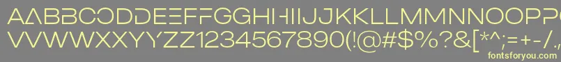 MADE Outer Sans Alt Thin PERSONAL USE-Schriftart – Gelbe Schriften auf grauem Hintergrund