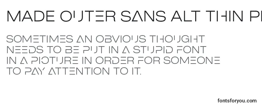 Обзор шрифта MADE Outer Sans Alt Thin PERSONAL USE