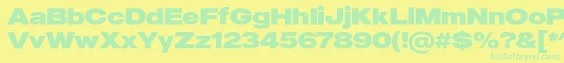 MADE Outer Sans Black PERSONAL USE Font – Green Fonts on Yellow Background