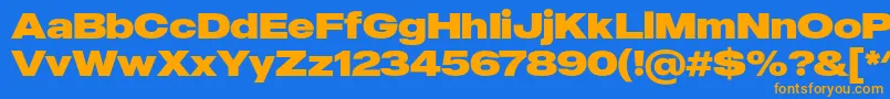 MADE Outer Sans Black PERSONAL USE Font – Orange Fonts on Blue Background