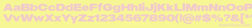 MADE Outer Sans Black PERSONAL USE-fontti – vaaleanpunaiset fontit keltaisella taustalla