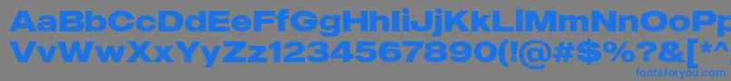 MADE Outer Sans Bold PERSONAL USE-Schriftart – Blaue Schriften auf grauem Hintergrund