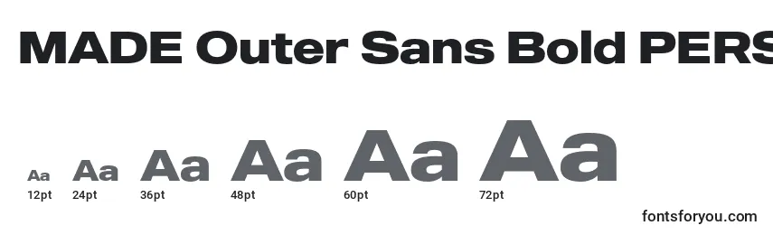 Размеры шрифта MADE Outer Sans Bold PERSONAL USE