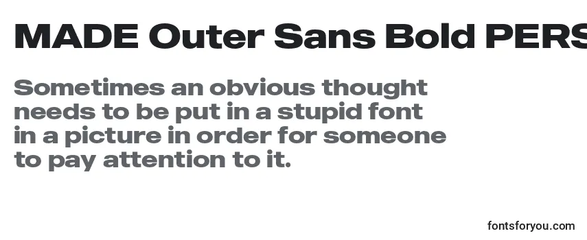 MADE Outer Sans Bold PERSONAL USE Font