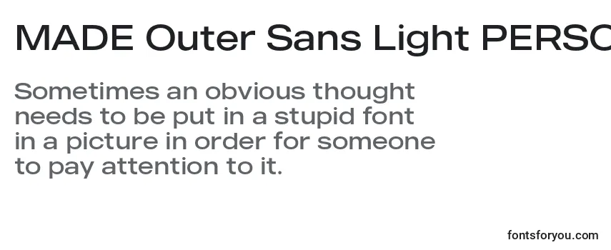 MADE Outer Sans Light PERSONAL USE Font