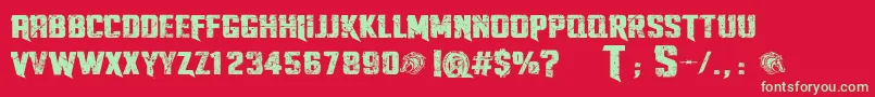 TwistedStallionsPersonalUseOnly Font – Green Fonts on Red Background