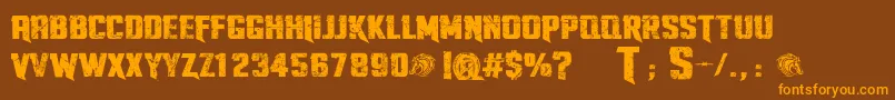 fuente TwistedStallionsPersonalUseOnly – Fuentes Naranjas Sobre Fondo Marrón