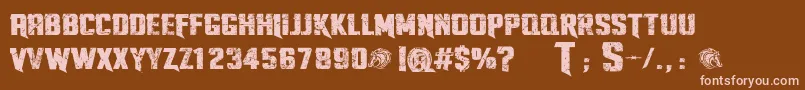Fonte TwistedStallionsPersonalUseOnly – fontes rosa em um fundo marrom