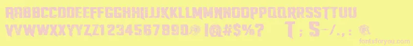 TwistedStallionsPersonalUseOnly-Schriftart – Rosa Schriften auf gelbem Hintergrund