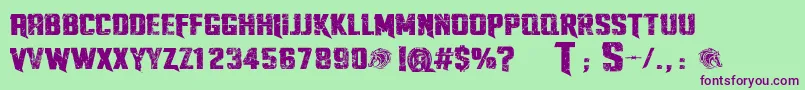 TwistedStallionsPersonalUseOnly Font – Purple Fonts on Green Background