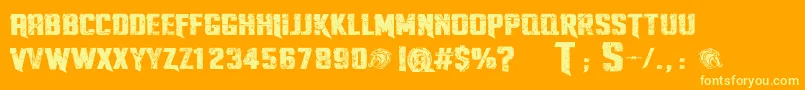 TwistedStallionsPersonalUseOnly-Schriftart – Gelbe Schriften auf orangefarbenem Hintergrund