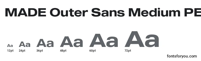 MADE Outer Sans Medium PERSONAL USE Font Sizes