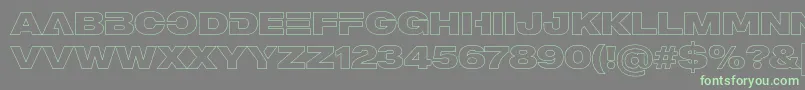 MADE Outer Sans Outline Alt Black PERSONAL USE-fontti – vihreät fontit harmaalla taustalla